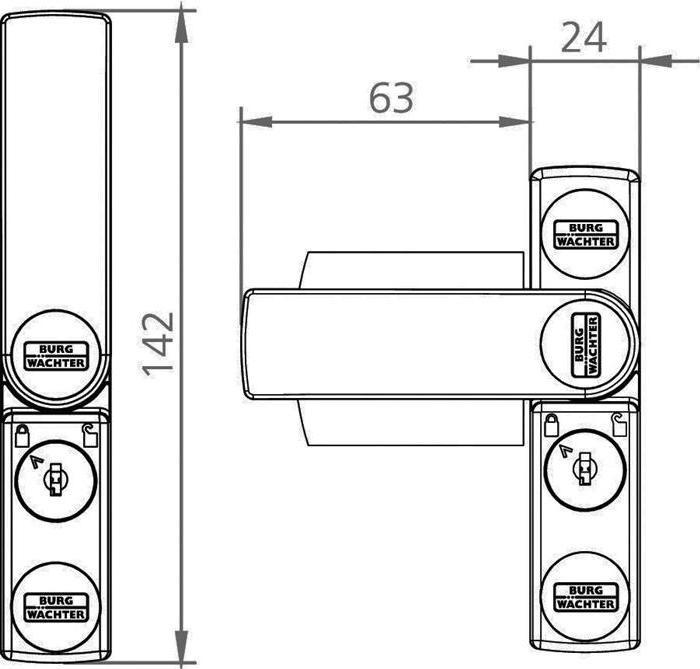 Actual product image Burg Wächter Window lock gray-brown Wi