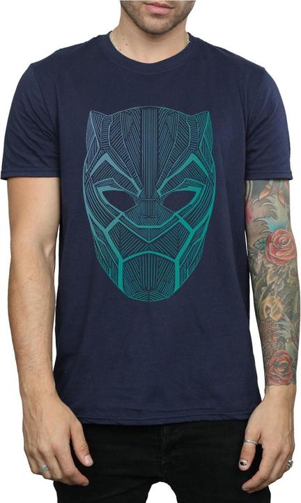 Actual product image Mens Black Panther Tribal Mask T-Shirt (3XL)