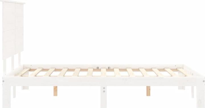 Produktbild VidaXL Massivholzbett mit Kopfteil Weiss 4FT Small Double (120 x 190 cm)