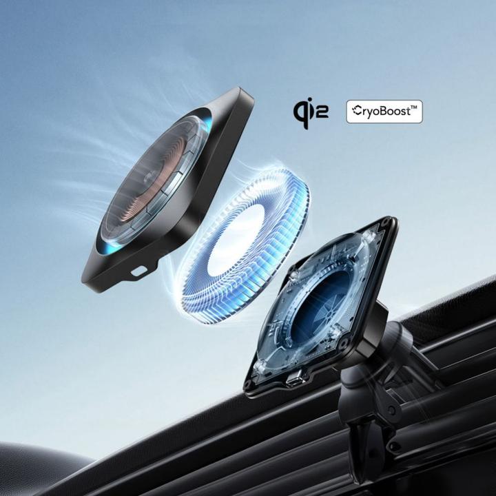 Actual product image ESR HaloLock CryoBoost MagSafe Car Mount Wireless Charger