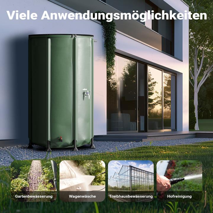 Actual product image Wiltec Foldable rainwater barrel 500l rainwater barrel water tank rain barrel water barrel (500 l)