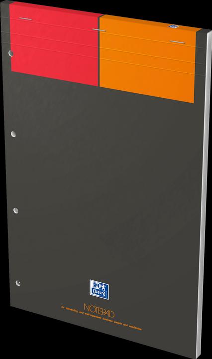 Actual product image Oxford International A4+ Card Cover Stapled Notepad 5mm Squares 160 Pages Grey SCRIBZEE Compatible (A4, Checked, Hardcover)