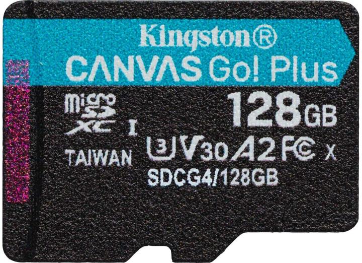 Actual product image Kingston Card Canvas Go Plus MicroSD +ADP 128GB (128 GB, microSDXC, U3, UHS-I)