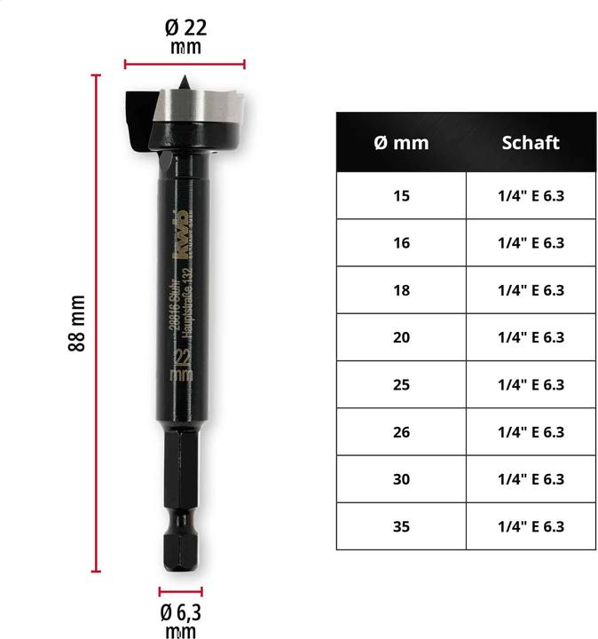 Produktbild kwb Forstnerbohrer, 706422, 22 mm (22 mm)