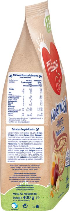 Produktbild Milupa Kindermüsli Früchte (400 g)