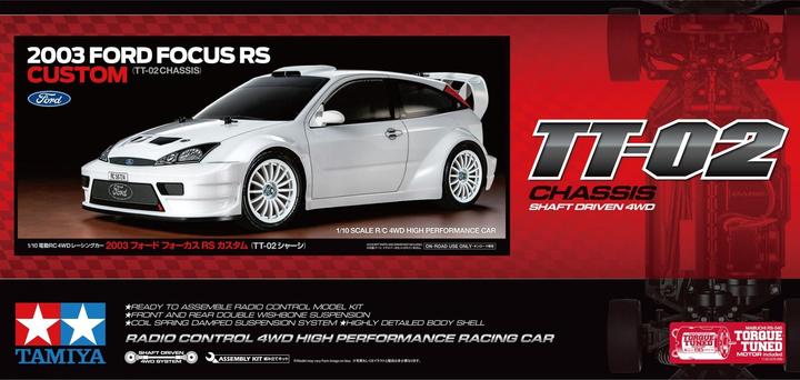 Produktbild Tamiya 1:10 RC Ford Focus RS Custom TT-02 (Kit)