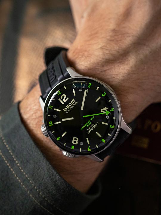 Actual product image U-Boat 8838/A Capsoil Doppiotempo SS GMT 45mm 10ATM (Analogue wristwatch, 45 mm)
