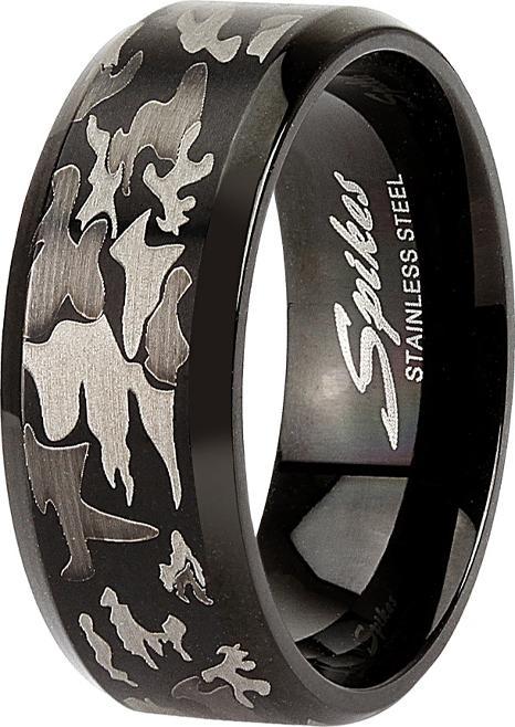 Image du produit Star Piercing Bague noire camouflage (Acier chirurgical 316L, sans laiton)