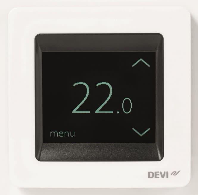 Image du produit Devi DEVIreg Touch blanc polaire 140F1071 UP Horloge thermostat 16A, 230V avec cadre