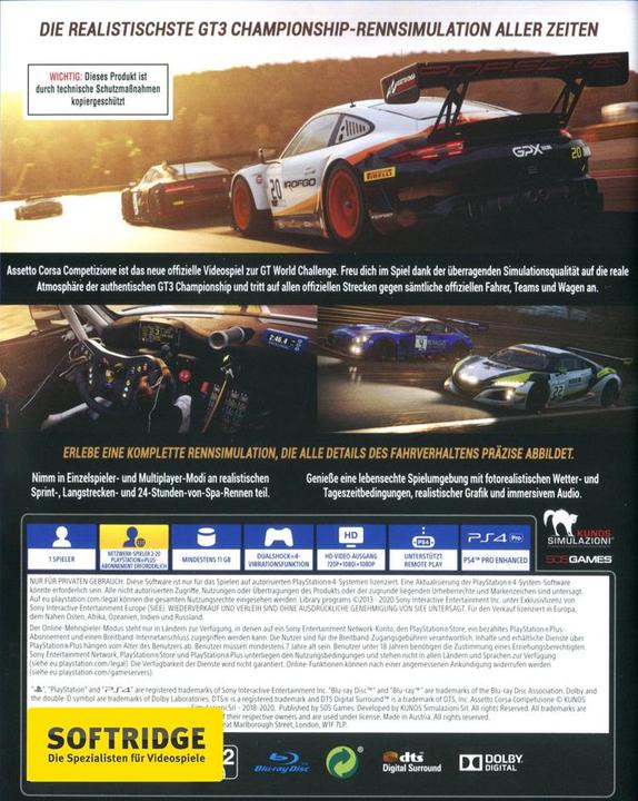 Produktbild 505 Games Assetto Corsa Competizione (PS4, DE)