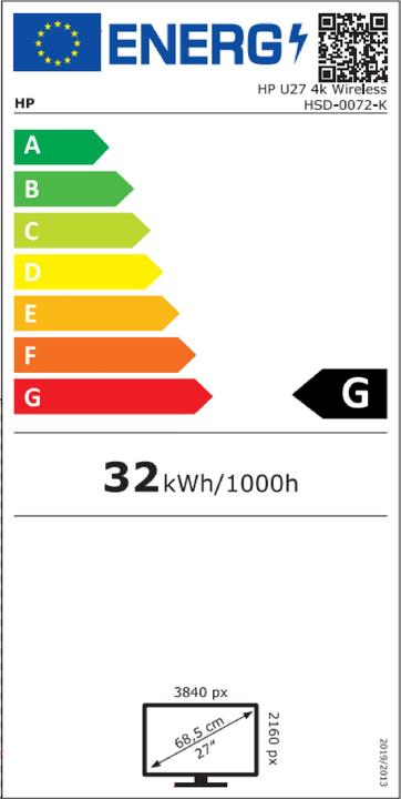 Energie-Label HP U27 (3840 x 2160 Pixel, 27")