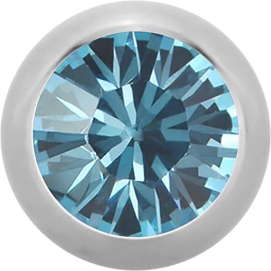 Produktbild Star Piercing Micro Kugel High Polished mit Swarovski aqua (Chirurgenstahl 316L, ohne Messing)