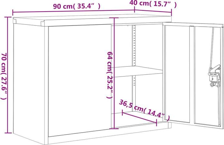 Actual product image VidaXL Bakarne (90 x 40 x 70 cm)