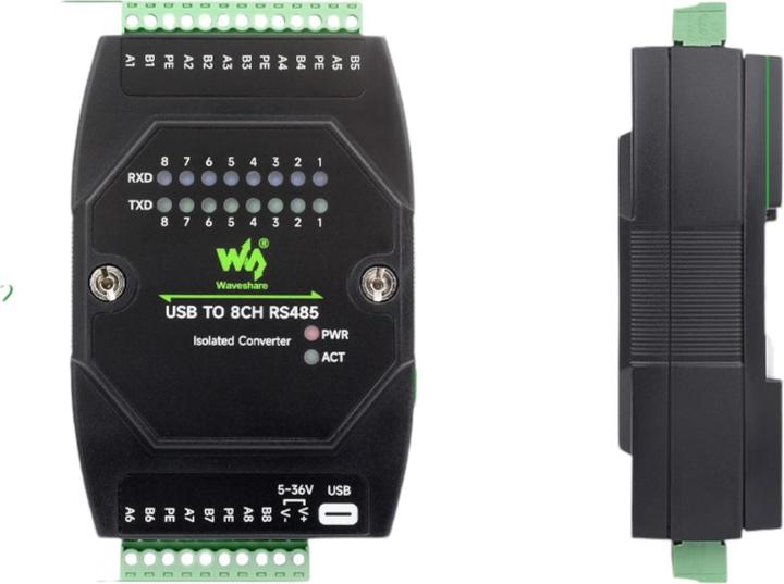 Image du produit WaveShare Convertisseur USB vers RS485 8 canaux