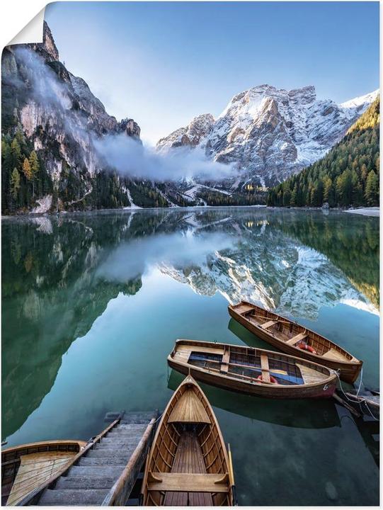 Immagine prodotto Artland Pellicola murale autoadesiva Pragser Wildsee in Alto Adige U3GV (30 x 40 cm)