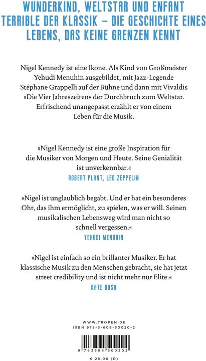 Immagine prodotto La mia vita ribelle (Bernhard Schmid, Nigel Kennedy, Tedesco)