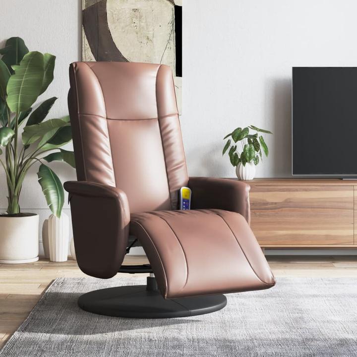 Image du produit VidaXL Fauteuil de massage avec repose-pieds Marron Similicuir,Couleur
