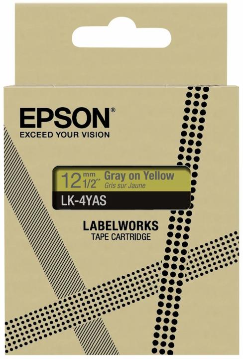 Produktbild Epson Soft Yellow/Gray 12mm LK-4YAS (1.20 cm, Gelb)