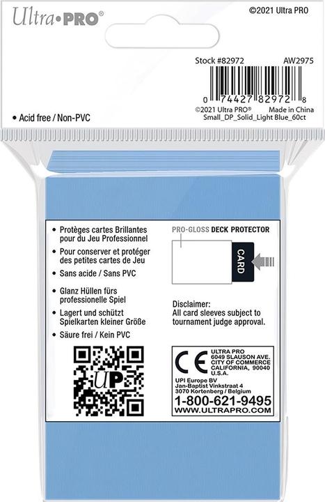 Actual product image Ultra Pro Deck Protector Card Sleeves Mini Solid Light Blue (60)