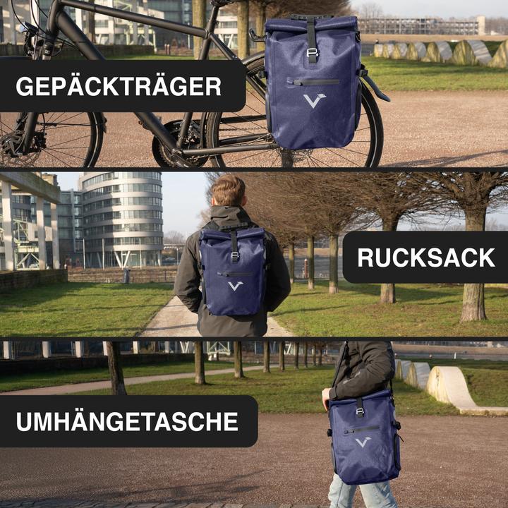 Actual product image Valkental ValkPro Bike Bag - 23L, Blue (26 l, Luggage carrier bag)
