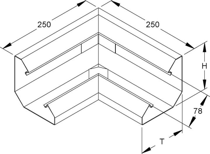 Immagine prodotto Niedax NIE PLI 120-78 C canale per scrivania angolo interno 90, 120x120x78mm colore speciale (12 cm)