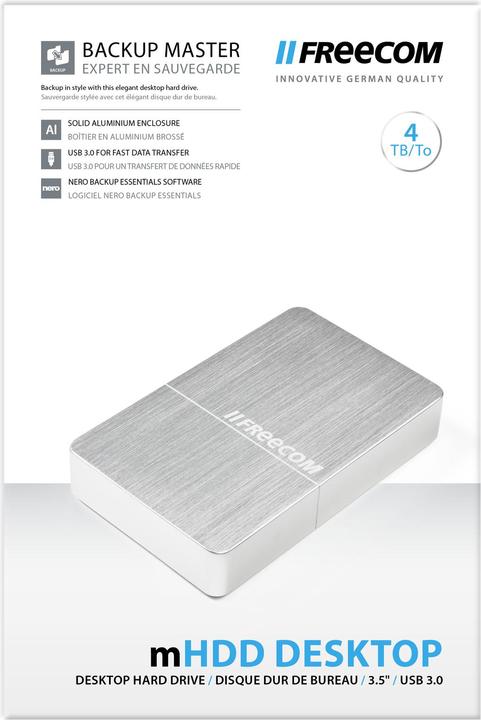 Actual product image Freecom mHDD Desktop Drive - 4TB Silver (4 TB)