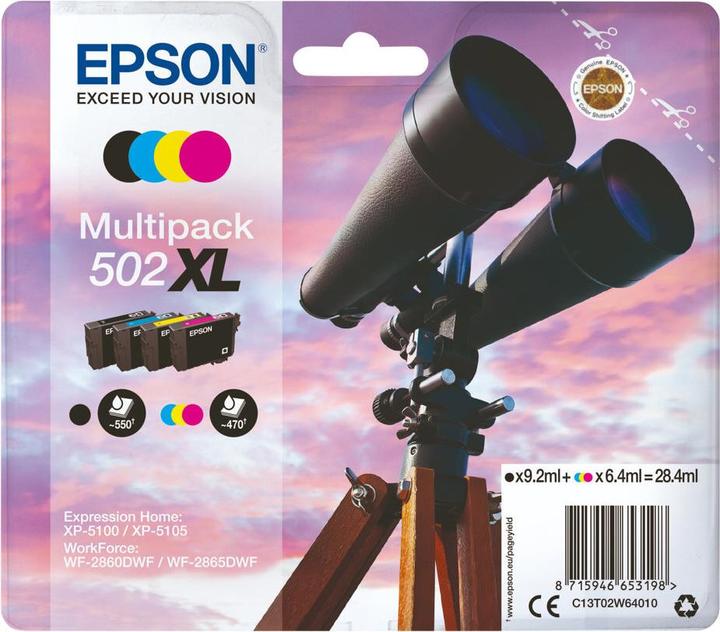 Produktbild Epson 502XL Multipack - 4er-Pack - 19.1 ml - mit hoher Kapazität (M, BK, Y, C)