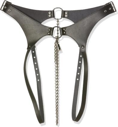 Rimba Erotic Fashion ra7129 Chastity Briefs Black Leather Adjustable