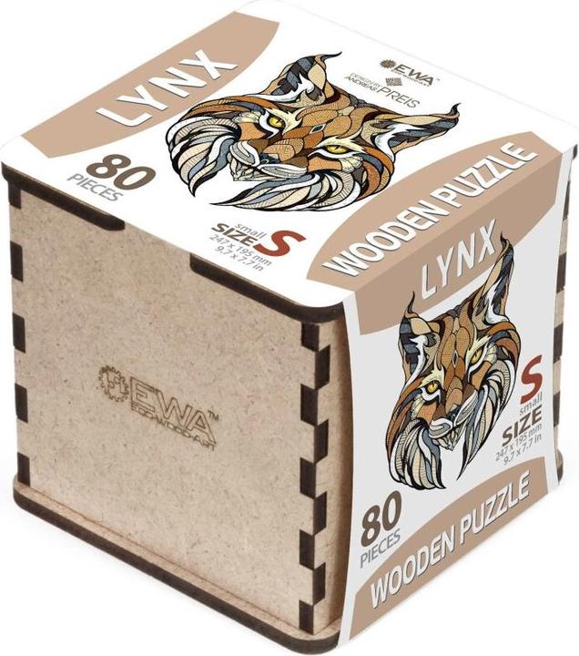 Image du produit Eco Wood Art Puzzle en bois S - Lynx (Dans une boîte en bois) (80 pièces)