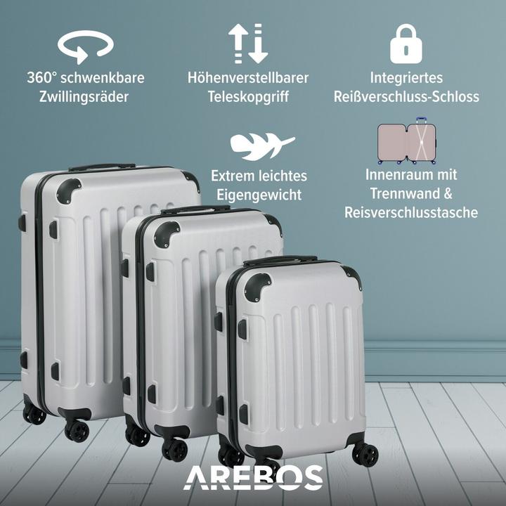 Image du produit Arebos Valise de voyage (94 l, M (50 - 90l), L (90 - 115l), XL (à partir de 115l))