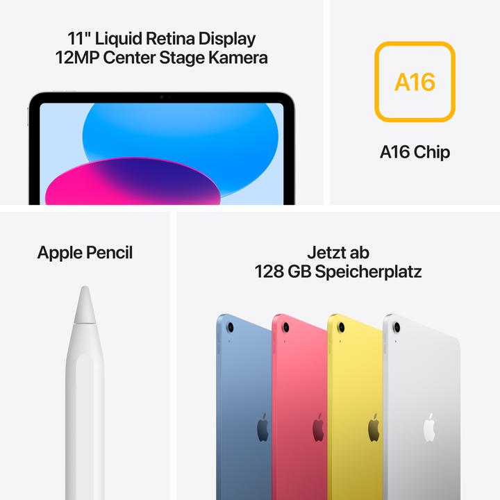 Produktbild Apple iPad 2025 (11. Gen) (5G, 11", 128 GB, Silver)