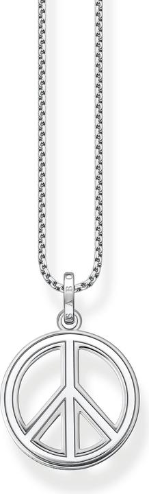Produktbild Thomas Sabo Halskette mit Anhänger Peace Zeichen mit Bunten Steinen Silber Geschwärzt (925er Silber, 50 - 55 cm)
