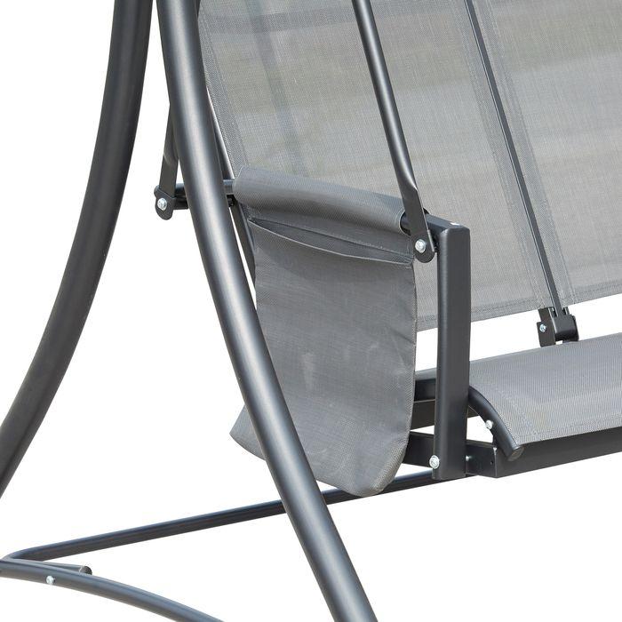 Image du produit Swisshandel24 Balançoire hollywoodienne 3 places, balançoire de jardin avec toit solaire, banc de balançoire avec