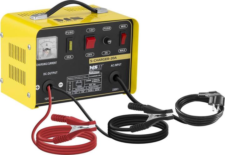 Image du produit MSW Chargeur de batterie voiture - 12/24 V - 8/12 A (12V, 24V, 12 A)