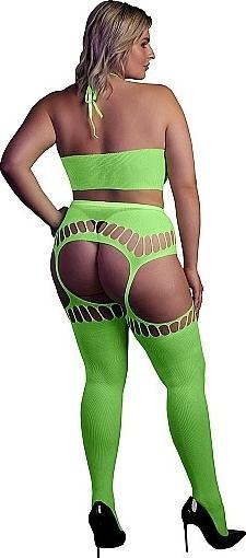 Immagine prodotto Ouch! Two Piece with Crop Top and Stockings - Green - XL/XXXXL (XL, XXL, 3XL)