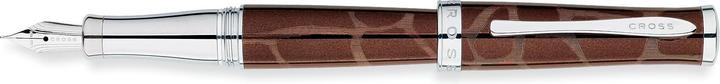 Actual product image Cross Sauvage fountain pen lacquer brown/giraffe, nib 18ct with rhodium sleeve (Brown)