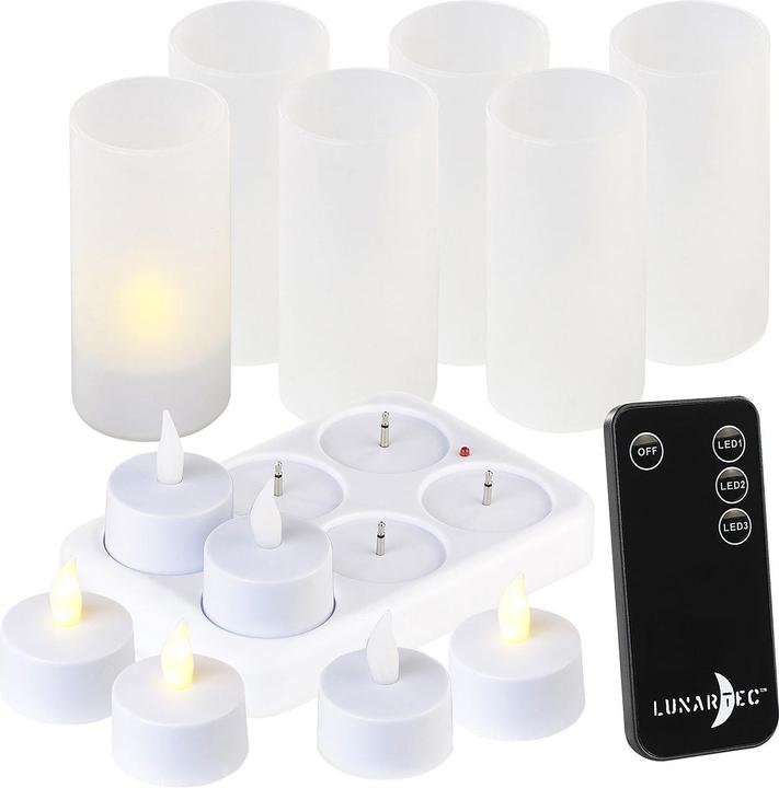 Produktbild Lunartec Akku LED-Teelichter mit Ladestation (24 x)