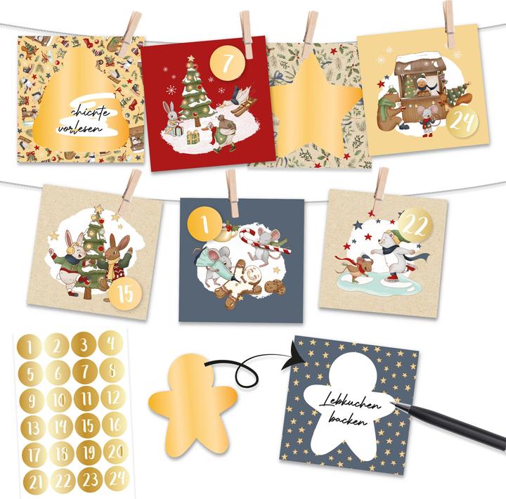 Produktbild Papierdrachen Rubbel-Adventskalender Wintertiere