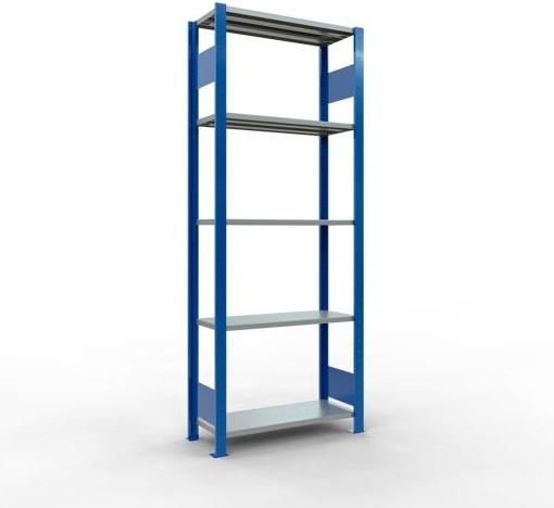 Sistema di scaffalature di base senza viti MULTIplus150 con ripiani di lunghezza