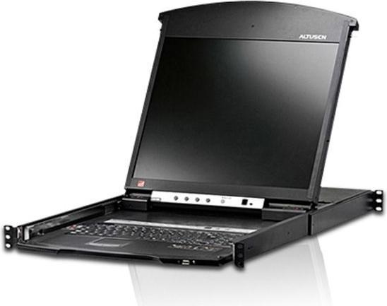 Actual product image Aten KL1516AiN CH Cat.5 KVM over IP Switch 16-Port 19"-LCD, Dual-Rail, CH-Layout