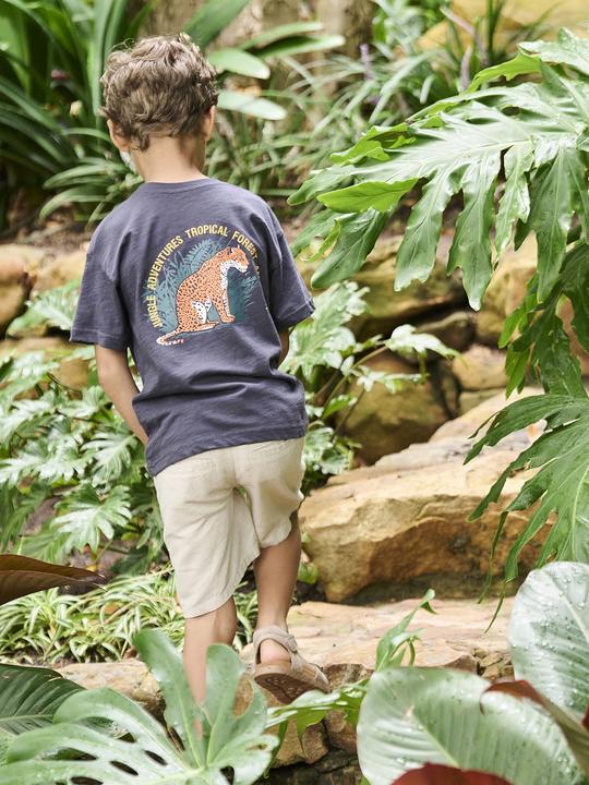 Produktbild Vertbaudet Jungen T-Shirt mit Tiger vorn und hinten, Recycling-Baumwolle (128)