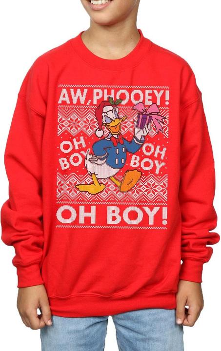 Actual product image Disney Boys Donald Duck Christmas Fair Isle Sweatshirt (152, 158)