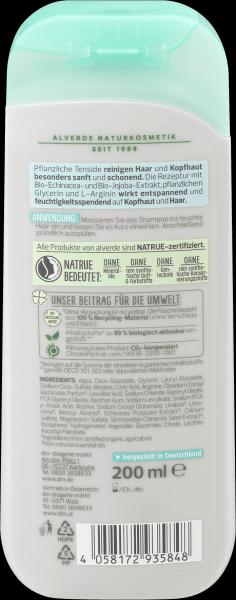 Produktbild dm alverde Shampoo Sensitiv Bio-Echinacea, Bio-Jojoba (200 ml, Flüssiges Shampoo)