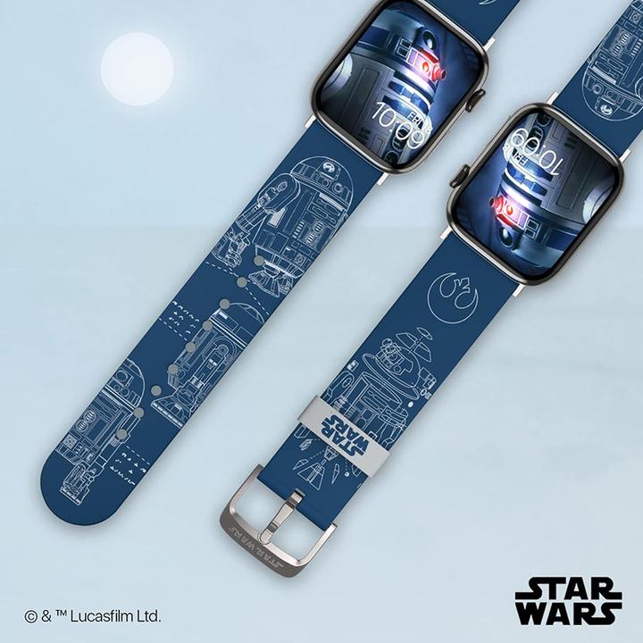 Actual product image Moby Fox Bracelet Smartwatch Star Wars R2-D2 Blueprints 22 mm (22 mm, Stainless steel, Silicone)