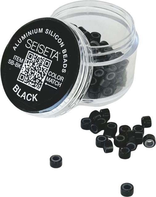 Actual product image Seiseta Aluminum Silicon Beads schwarz 150 Stk. (Black)