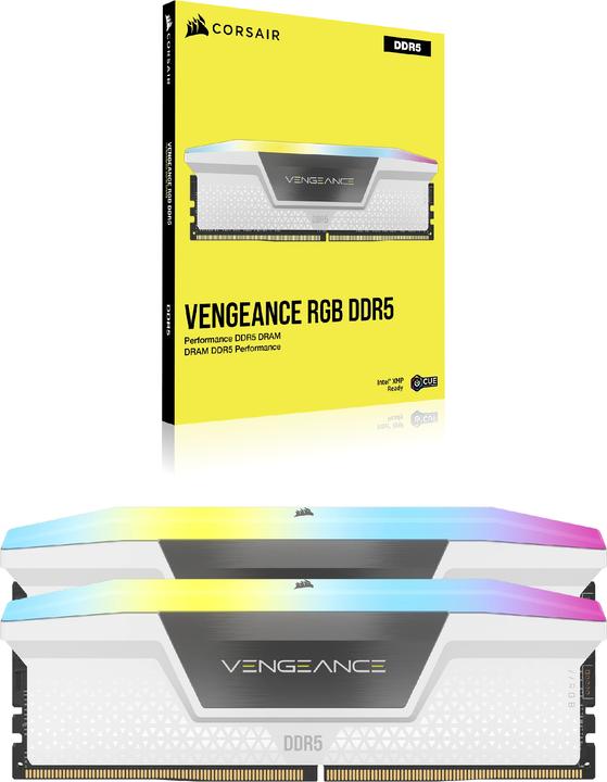 Actual product image Corsair RAM D5 6000 64GB C30 Vengeance RGB K2 W (2 x 32GB, 6000 MHz, DDR5 RAM, DIMM)