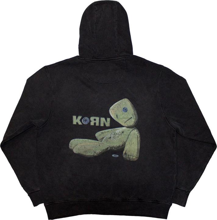 Actual product image Korn Unisex Adult Doll Issues Back Print Stone Wash Pull Over Hoodie (M)