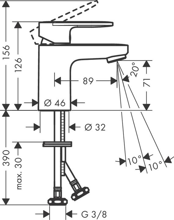 Immagine prodotto hansgrohe Miscelatore monocomando per lavabo Vernis Blend 70 senza scarico a scomparsa