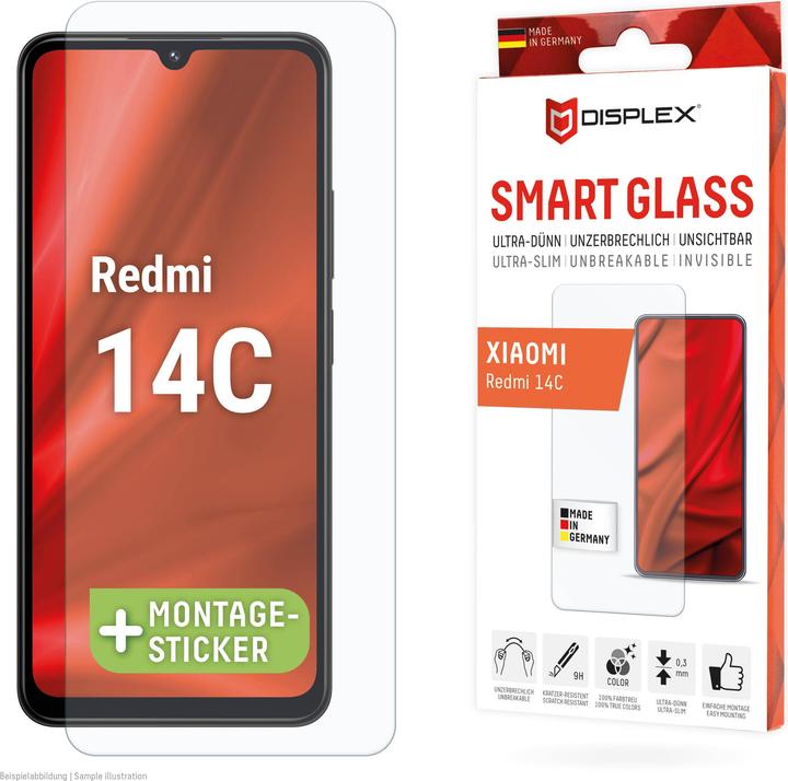 Actual product image Displex Smart Glass, Displayschutzfolie (1 Piece, Xiaomi Redmi 14C)