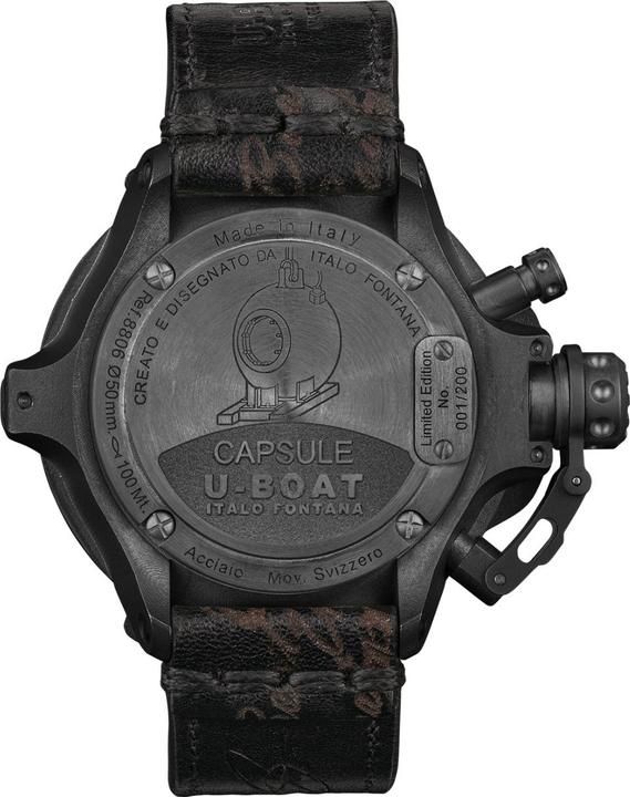 Produktbild U-Boat 8806 Capsule 50 mm PVD BK BL Automatik Herrenuhr 10ATM (Sportuhr)